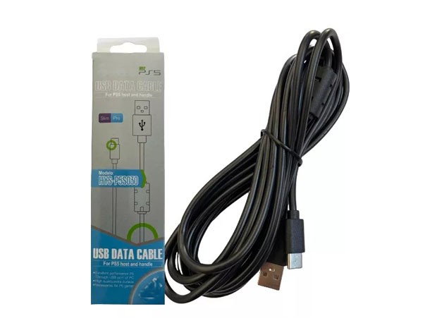 &u+ CABLE CARGADOR JOYSTICK PS5 CON FILTRO + CAJA 3 MTS